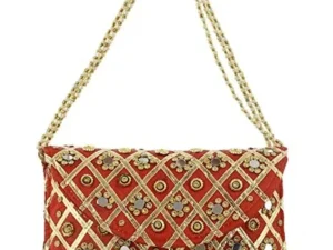 Women’s Mirror work Clutch Bag, Evening Party Indian Style Clutch Purse, Gift