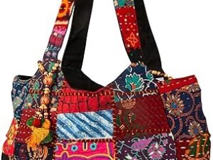 Tribe Azure Fair Trade Hippie Handmade Shoulder Beach Bag – Boho Chic Patchwork Tote