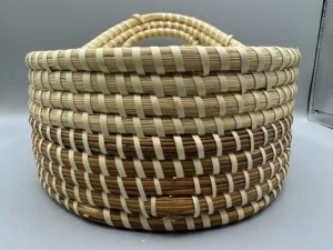 Sweetgrass Gullah Bread Basket with Single Loop Signed Woven in South Carolina