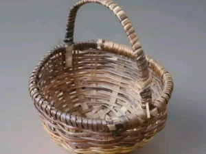 Vintage Mini Basket With Handle Handmade Woven Farmhouse Cottagecore 3.5 X 3