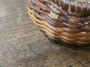 Vintage Mini Basket With Handle Handmade Woven Farmhouse Cottagecore 3.5 X 3