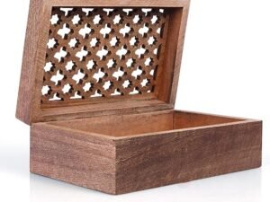 Mela Artisans Large Keepsake Box with Hinged Trellis Lid