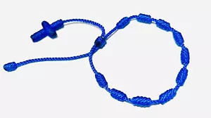 Handmade Bracelets- Knotted String Cord Rope Rosary Blue Anklet Stylish Faith