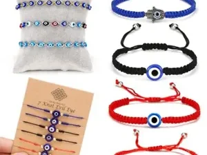 Lucky Evil Eye Beaded Bracelet Handmade Red Rope Adjustable Bangle Jewelry Gifts