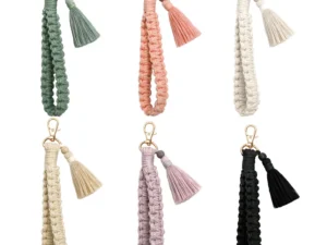 7 Types Boho Macrame Keychain Handmade Wristlet Bracelet Keychain Gifts