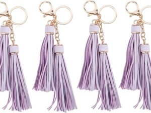 5.9” 8pcs PU Leather Tassel With Lobster Swivel, Keychain For Handbag Phone Car Key Jewelry DIY GD189