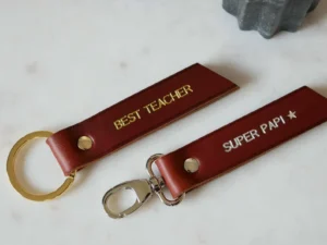 Personalized RUBAN leather key ring