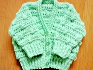 Handmade Hand Crocheted Unisex Baby Bobble Cardigan various colours 100% Acrylic