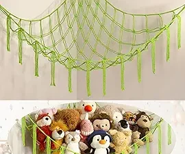 Large Stuffed Animal Hammock Corner Net Toys Hanging Storage Organizers Easter Decorations Kids Room Decor Gifts for Girls Funny Cool Stuff Things