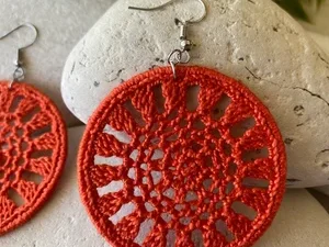 Sunrise Handmade Crochet Earrings – Glamorous Bohemian Statement Jewelry