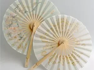 Tassel Collapsible Hand Fan Handmade Dance Fan Vintage Round Bamboo Fan Women