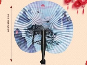 20 Pieces Chinese Handheld Folding Paper Fans – Asian Decor for Parties, Weddings, and Home Decoration