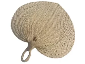 Vintage Handmade Rattan Straw Weave Hand Fans Cattail Fan Summer Cooling Tool