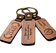 Engraved Wooden Keychain