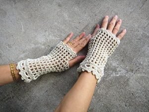 Crochet Fingerless Gloves Custom Elbow Length Mitness