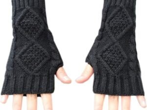 Novawo Womens Winter Arm Warmers Warm Fingerless Gloves Hand Crochet