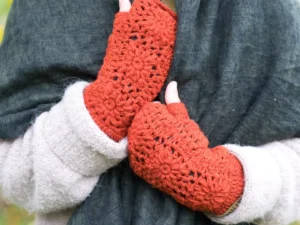 Women’s Fair Trade Hand Knitted Fingerless Gloves Colourful Woolen Wrist Warmers