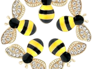 20 Pcs Enamel Bee Charms with Rhinestones for DIY Crafts, Jewelry Making, and Halloween Embellishments (Yellow)