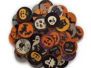 50pcs Halloween Theme Wood button Sewing Scrapboo Clothing Crafts Handmade 25mm