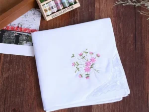 Ladies Hankerchief Cotton Embroidered Lace Hankies Butterfly Floral Hankies Gift