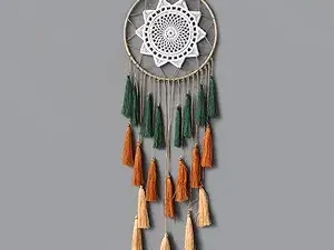 Artilady Macrame Dream Catchers for Bedroom – Tassel Wall Hanging Handmade Dreamcatchers Home Decor with Tassel Feather Ornament Craft Blessing Gift (Green Mix)