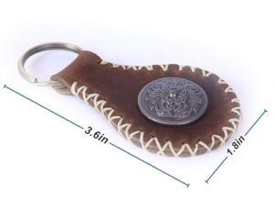 Keychain Personality Crazy Horse Genuine Leather, Hand Sewn for Women&Men