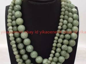 Handmade Natural 6/8/10/12mm Green Jade Gemstone Round Beads Necklace 18-36in