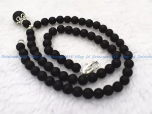 Mens Beads Necklace Black Matte Onyx Gemstone Healing Stone Chakra 6mm