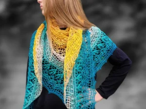 Handmade Ombre Cotton Shawl – “July Fields” – All-Season Shawl for Women