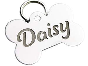 DEEP Custom Stainless Steel Pet ID Tags Front and Back Engraved Dog Tags Personalized for Dogs and Cats (Bone 1″ X1-1/2)