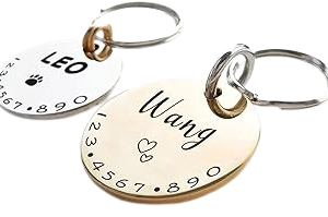 Cats Dogs ID Tags Personalized Lovely Symbols Pets Collar Name Accessories Simple Custom Engraved Products for Extra Small Four Legged Child Necklace Chain Anti-Lost Shiny Stainless Steel Charm