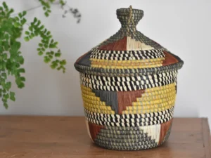 Ugandan storage baskets | Ethnic lidded baskets, Ethical African basket with lid