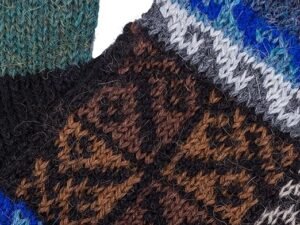 NOVICA Artisan Handmade 100% Alpaca Gloves Artisan Crafted Colorful from Peru Wool Accessories Multicolor Patterned ‘ Peruvian Patchwork in Blue’