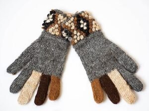 Peruvian Handmade 100% Alpaca Gloves for Women – Unique Gifts for Her, Andean Designs (Grey)