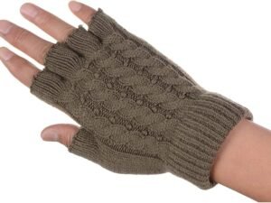 Be Your Own Style BYOS Unisex Winter Fall Soft Cable Fingers Free Fingerless Knit Gloves Stretchy