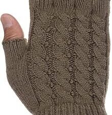 Be Your Own Style BYOS Unisex Winter Fall Soft Cable Fingers Free Fingerless Knit Gloves Stretchy