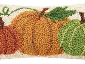 Peking Handicraft 31TG438C05OB Pumpkins Hook Pillow, Blown-in Filled, 12-inch Length, Wool and Cotton