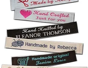 25 Personalized 100% Woven Sewing Labels 1/2″ Wide – Made by Label Weavers